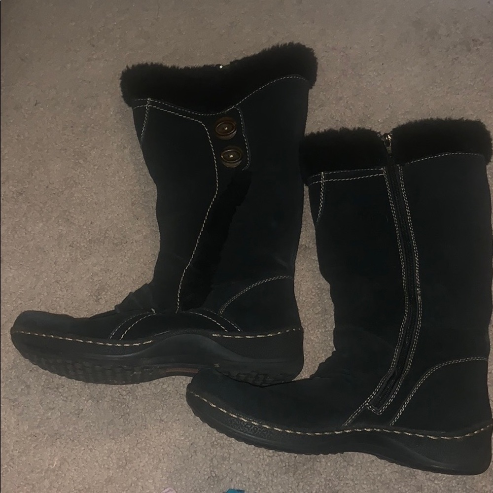 Black Faux Fur Boots
